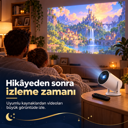 Ailece büyük ekranda video izleme kullanım sahnesi